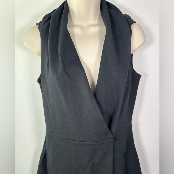 Ann Taylor wrap front cowl neck black dress size 4 - Picture 4 of 5